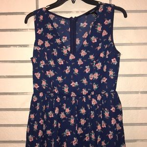 Navy Floral Mini-dress